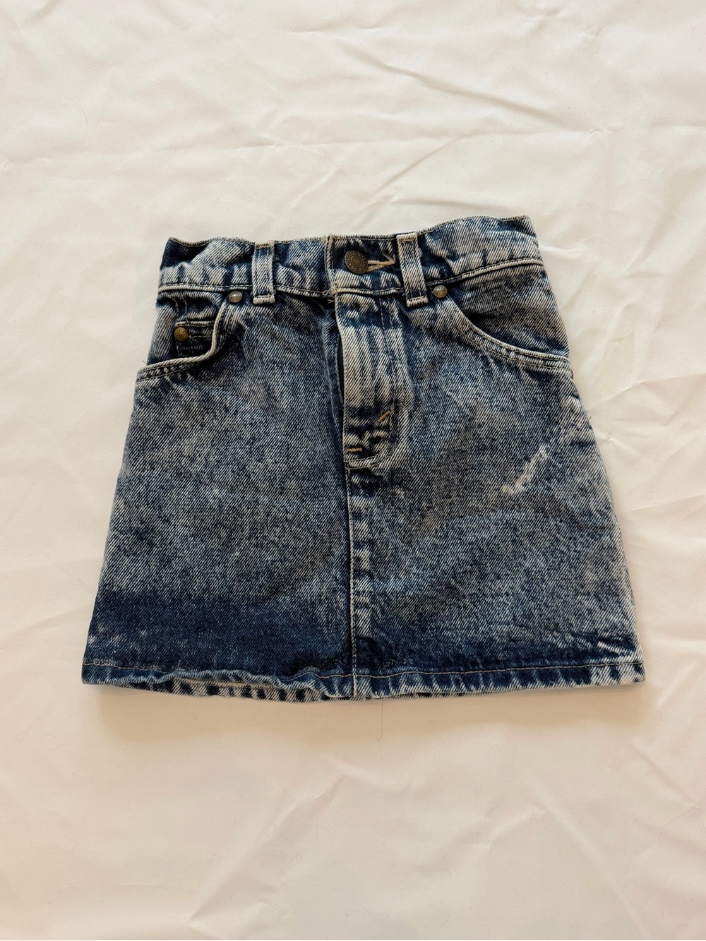 Vintage Levi's Girls Acid Wash Denim Skirt - Blue